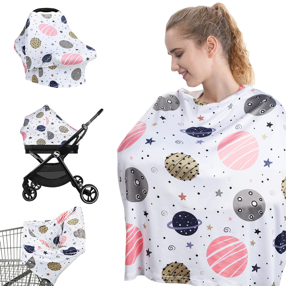 Yoofoss nursing cover demonstrates 360° privacy during public feeding.