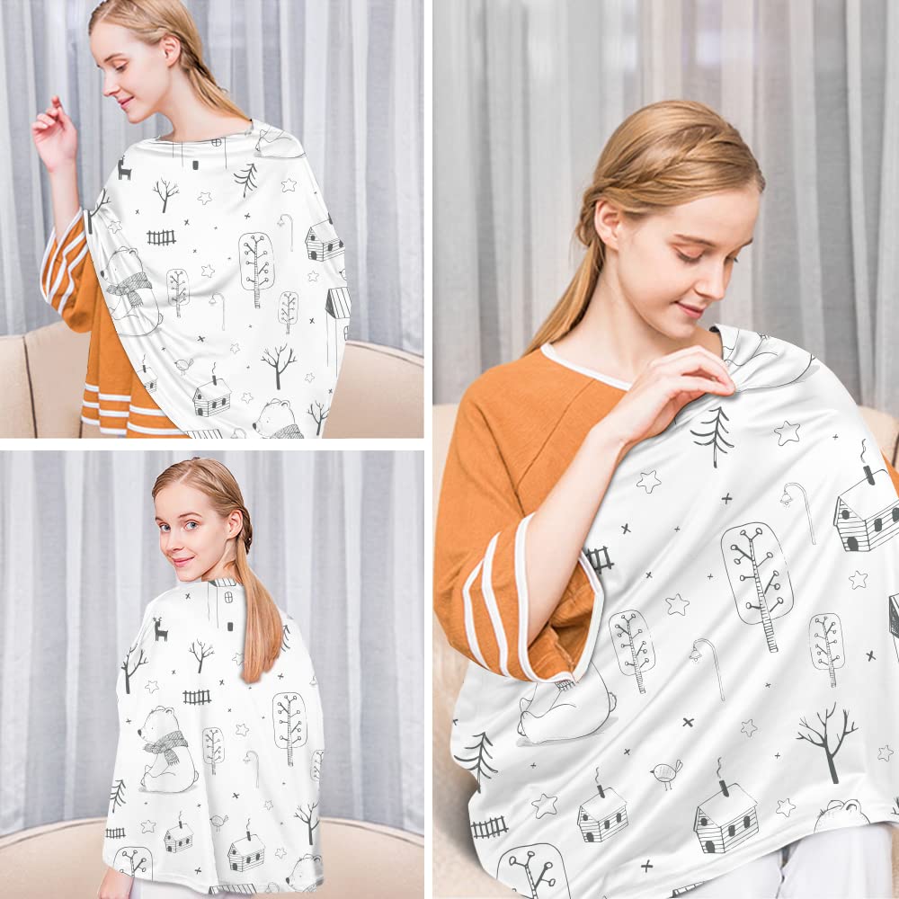Yoofoss nursing cover providing 360-degree privacy during breastfeeding in public.