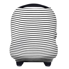 Yoofoss nursing cover in black stripe provides full privacy while nursing in public