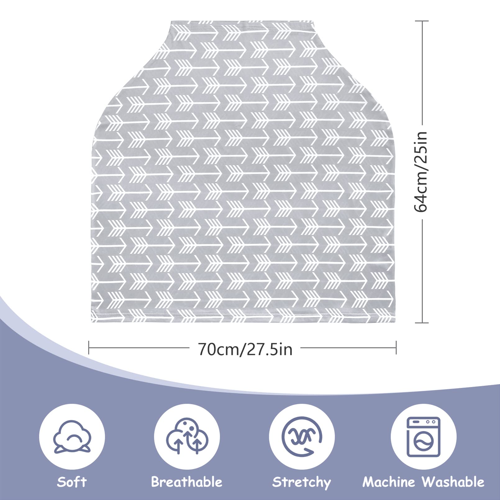 Yoofoss nursing cover used as a car seat canopy for privacy and shade.