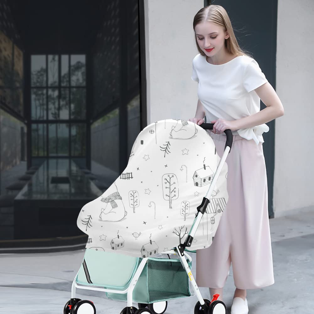 Yoofoss nursing cover features gender-neutral bear pattern for baby showers.