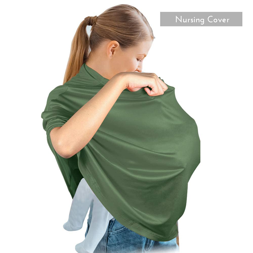 Yoofoss Nursing Cover stretchy material in use supports quick, private feeding.