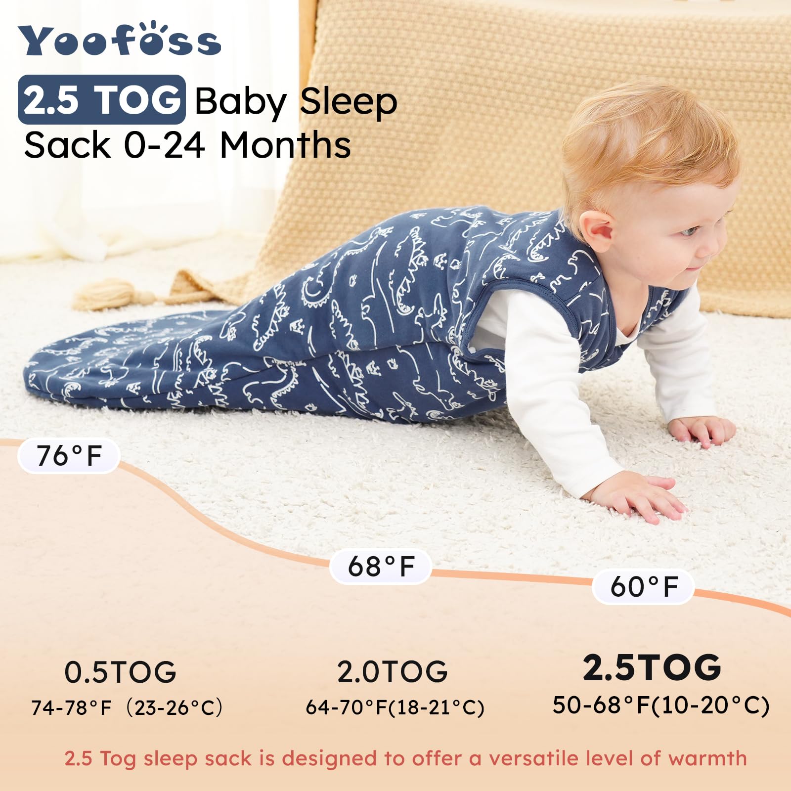 Yoofoss organic cotton fabric feels soft against baby's skin