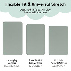 Yoofoss pack and play sheets stay in place with a durable edge band.