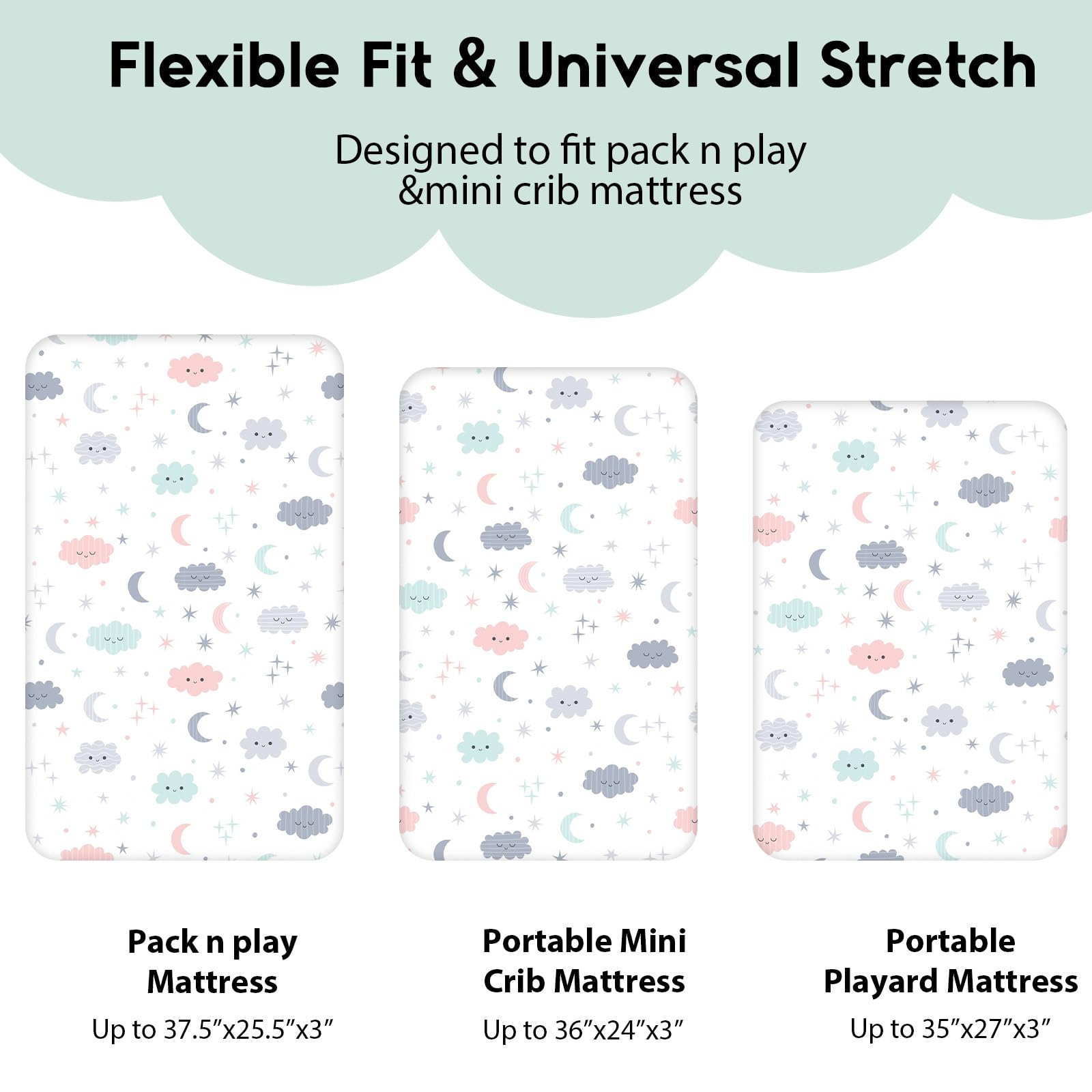 Yoofoss breathable microfiber with spandex offers soft touch and air flow for baby comfort.