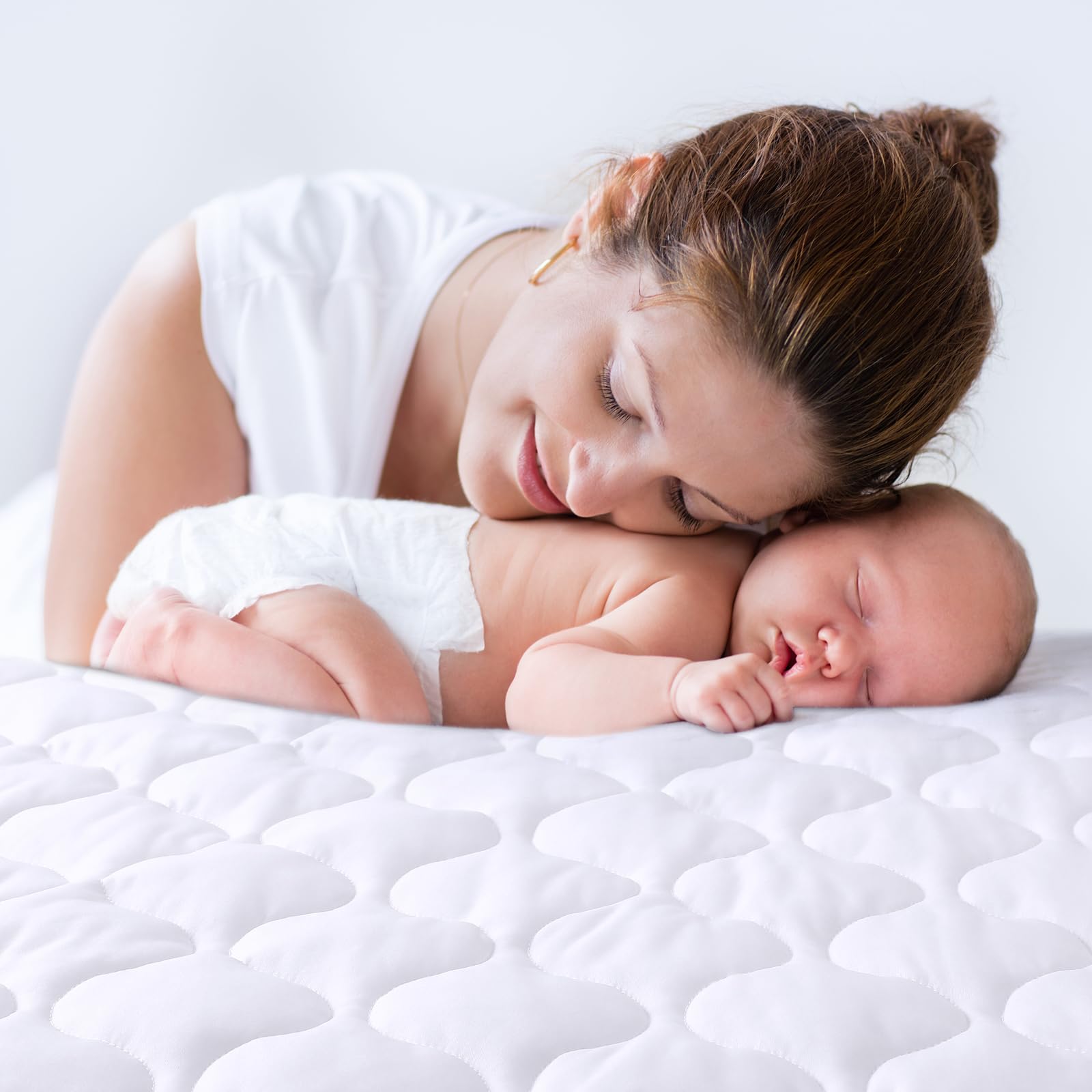 Yoofoss protector with deep pockets fits standard playard mattresses securely.