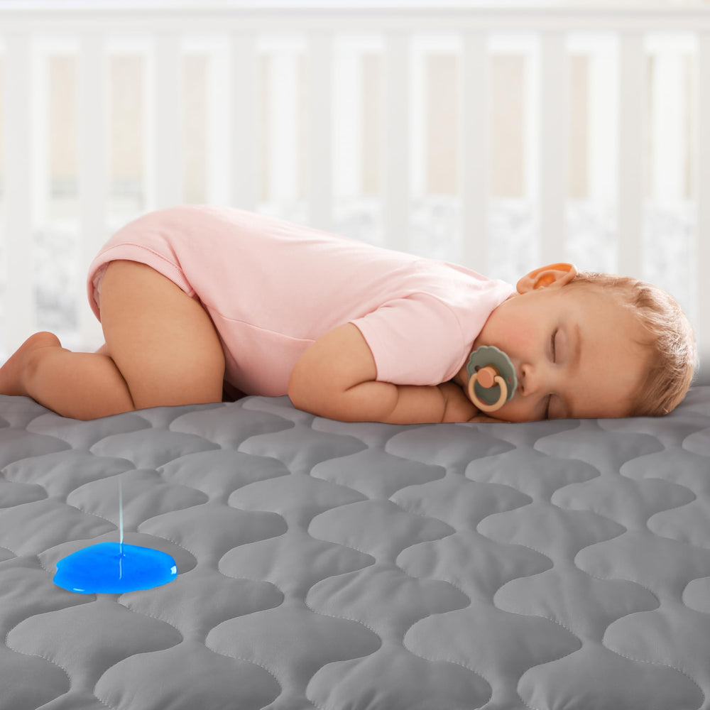 Yoofoss pack and play cover closeup fabric offers soft, baby-friendly comfort