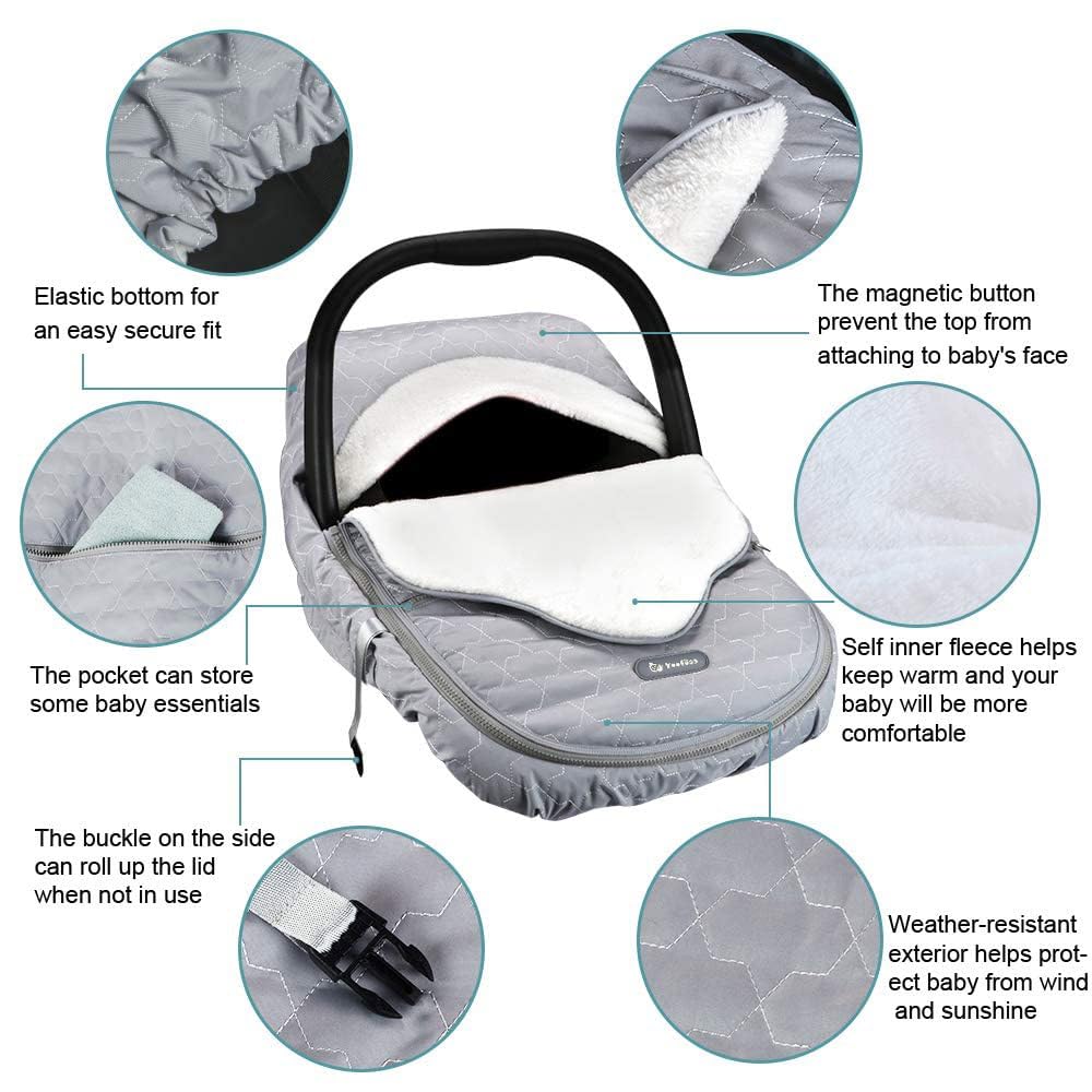 Yoofoss plush fleece exterior provides warmth during stroller outings