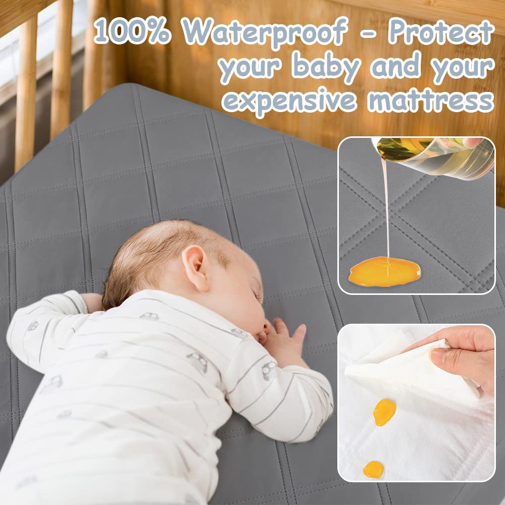 Yoofoss Quilted Crib Mattress Pad Cover delivers soft, breathable comfort for baby skin.