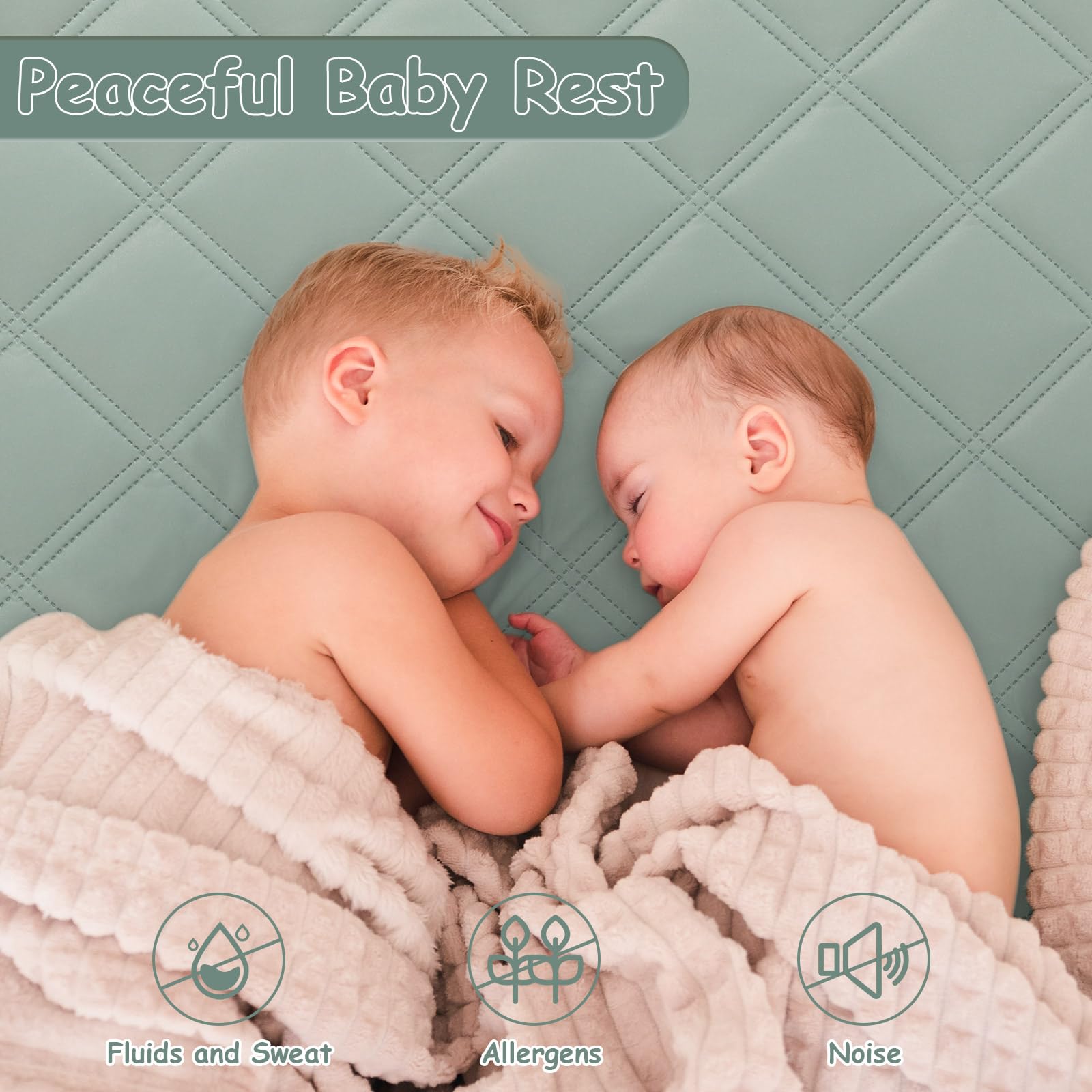 Yoofoss quilted soft fabric crib cover feels gentle on baby skin.