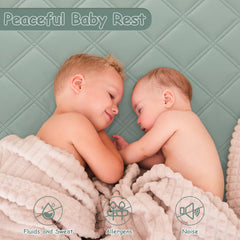 Yoofoss quilted soft fabric crib cover feels gentle on baby skin.