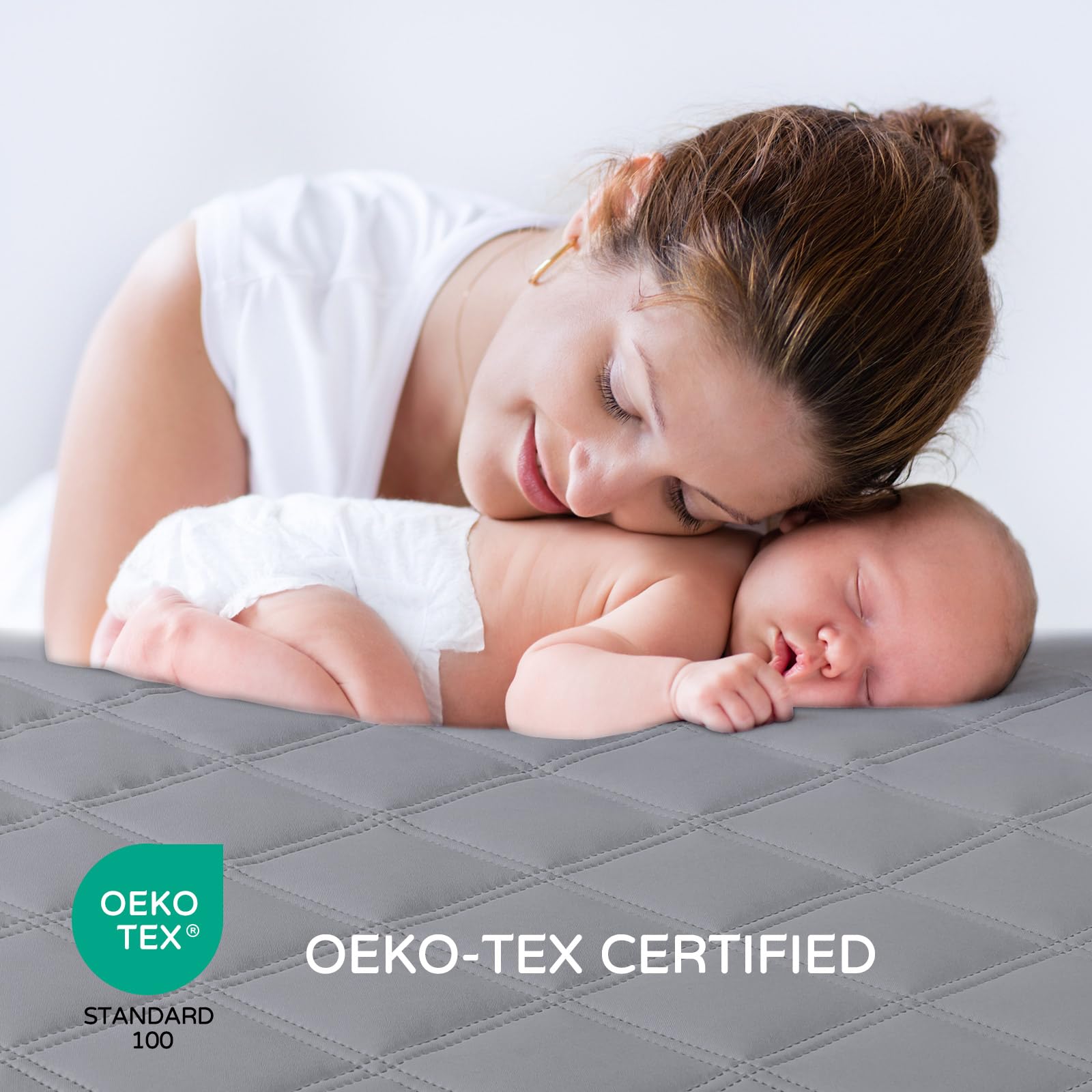 Yoofoss quilted-soft fabric crib cover feels gentle against baby skin