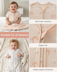 Yoofoss sleep sack with roomy arm and leg openings for easy movement.