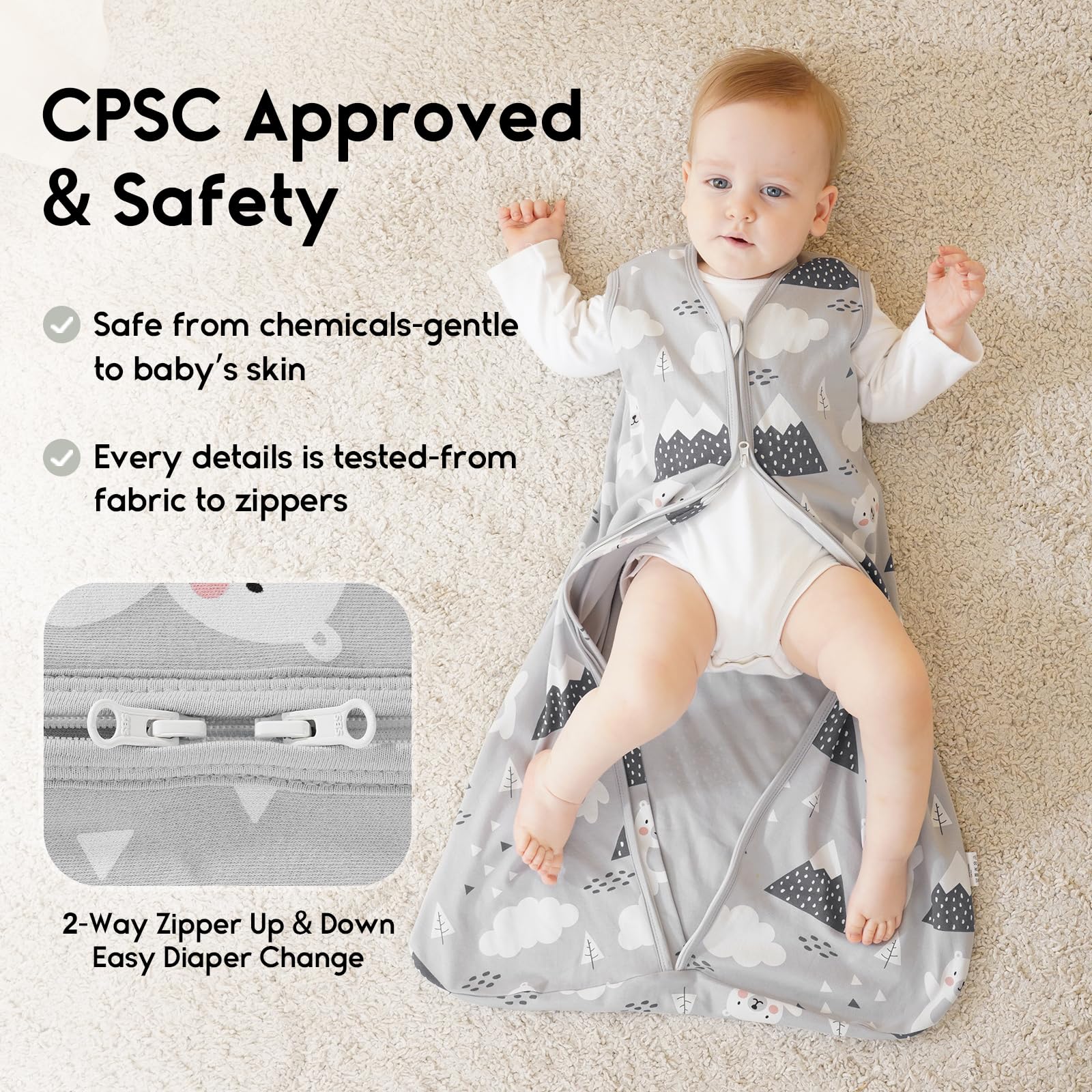 Yoofoss safe neckline design prevents irritation while keeping baby comfortable