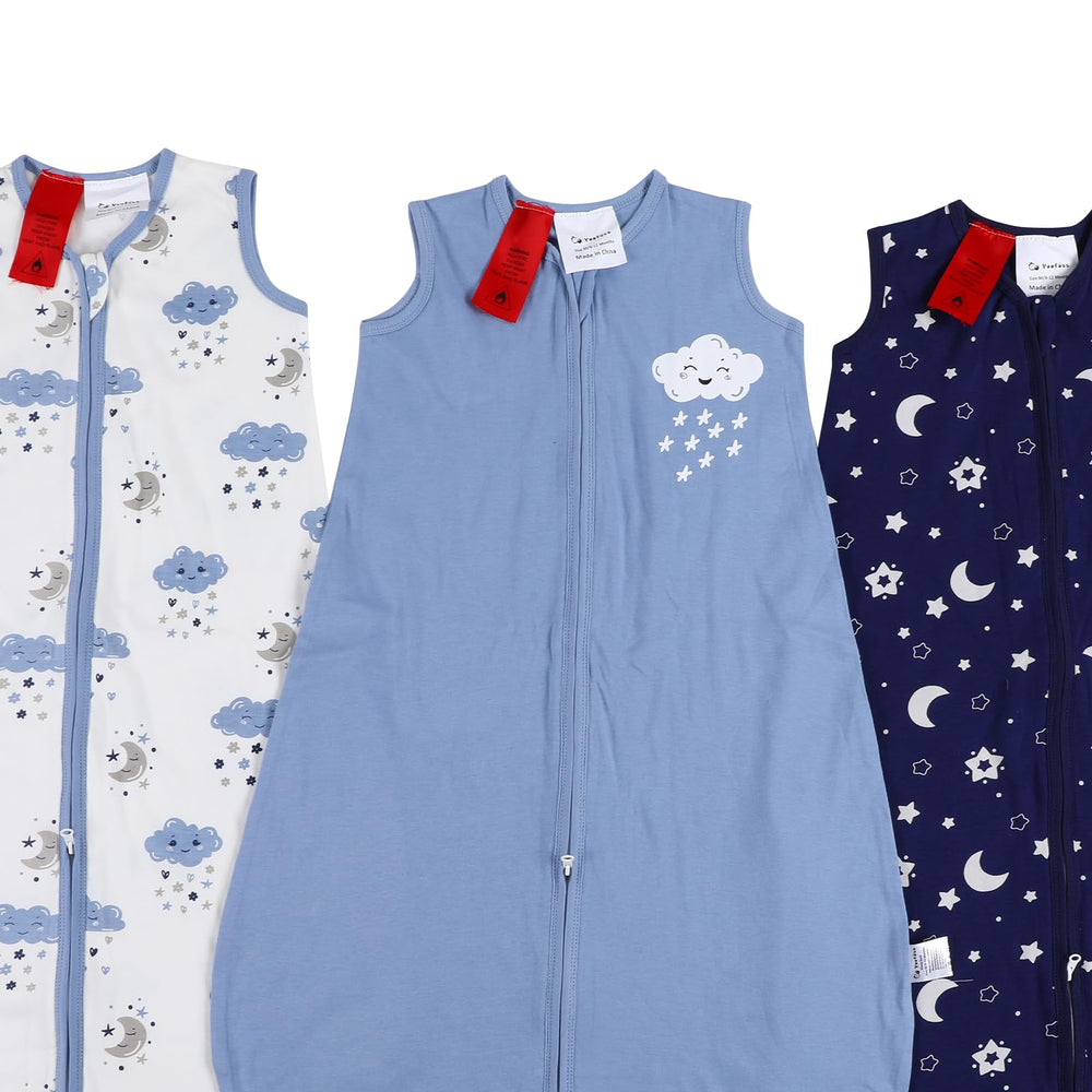 Yoofoss size guide for baby sleep sacks 0-24 months.
