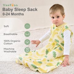 Yoofoss sleep sack with 2-way zipper for easy night-time changes.