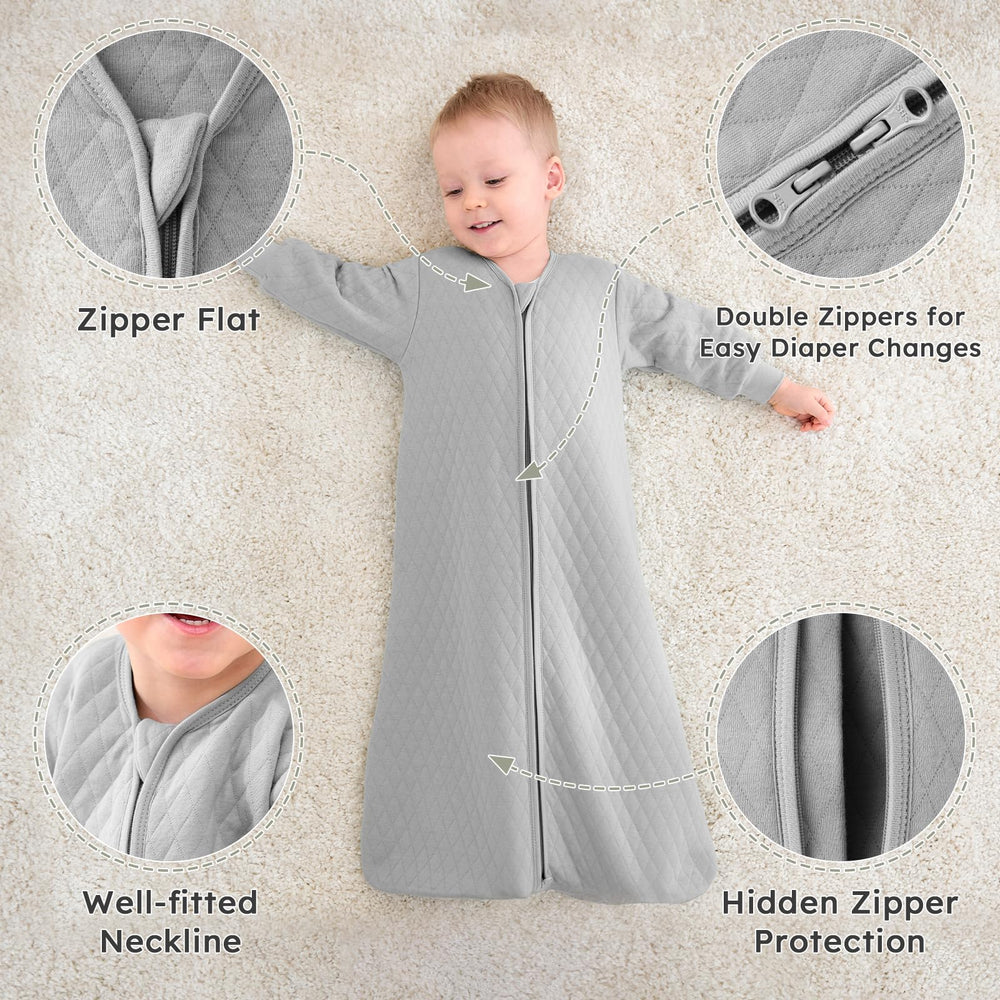 Yoofoss GOTS-certified sleep sack using organic materials for toddler wear.
