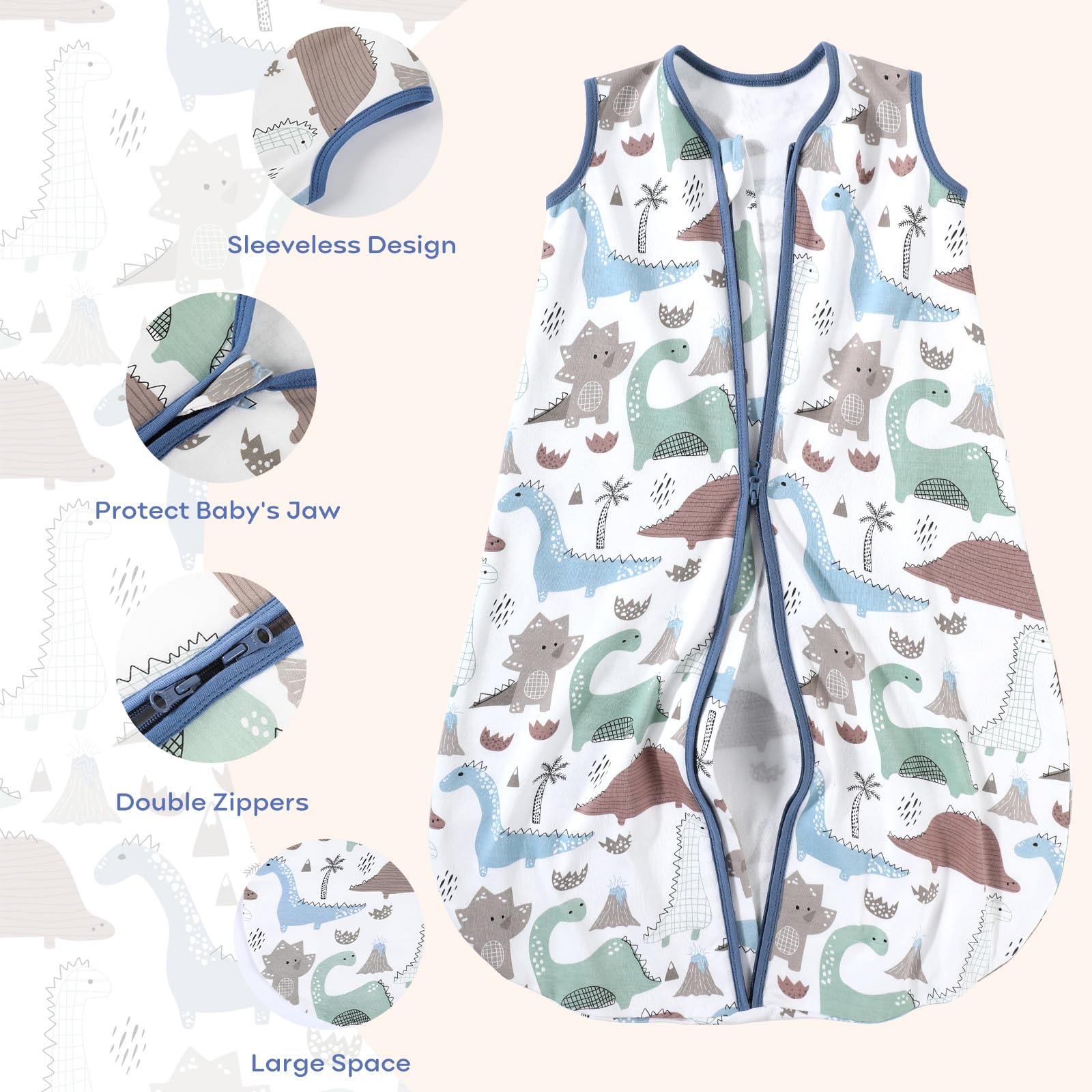 Yoofoss interior zipper guard protects delicate skin during changes