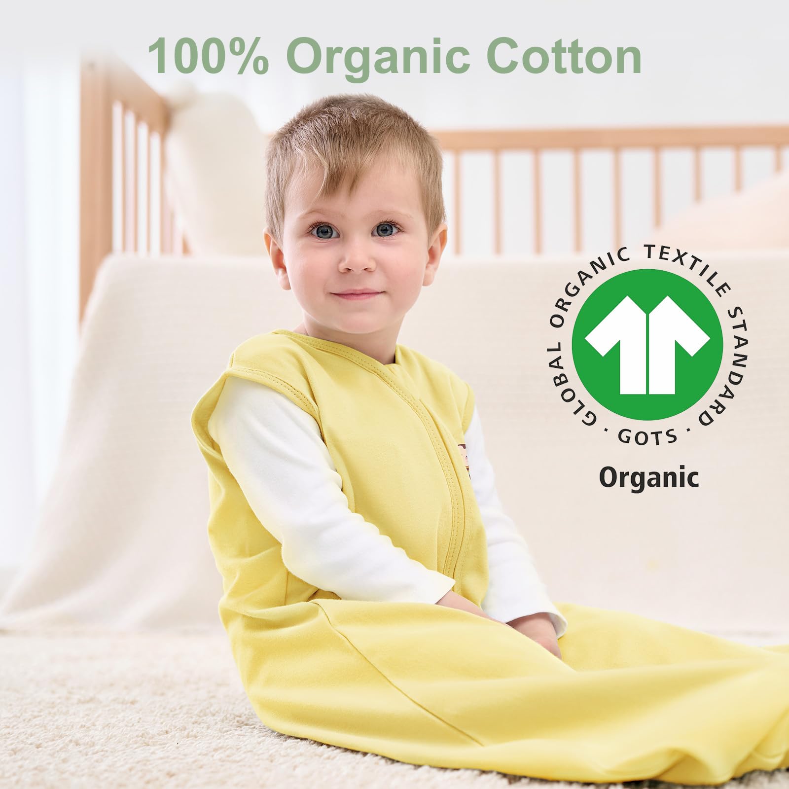 Yoofoss sleep sack interior zipper guard protects baby's skin.