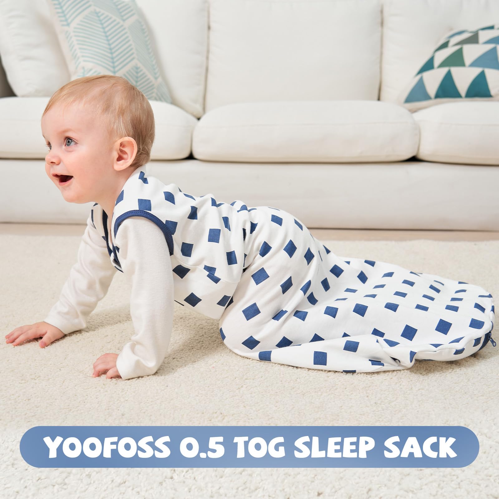 Yoofoss sleep sack with roomy arm and neck openings