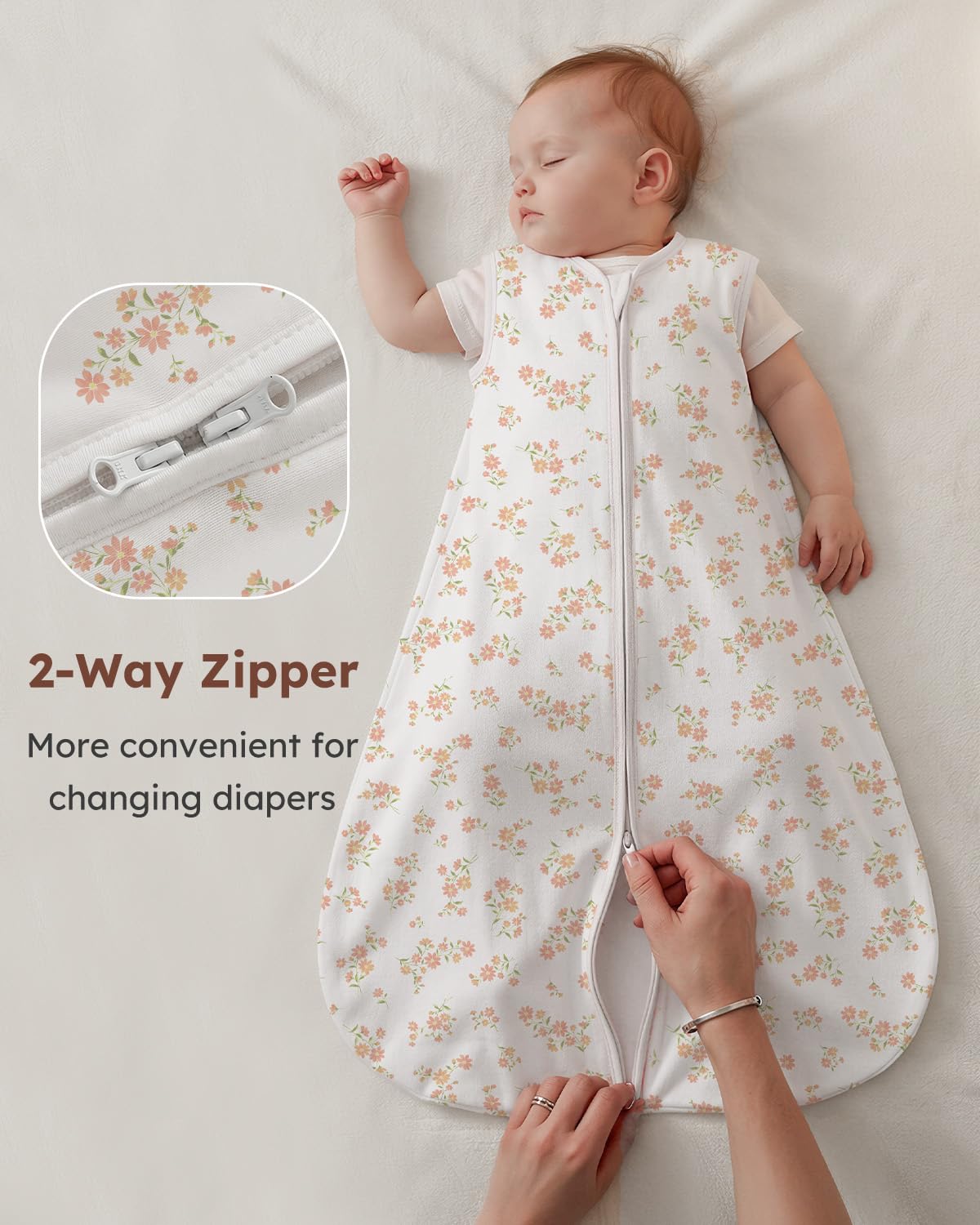Yoofoss sleep sack safety features include guard zipper protection.