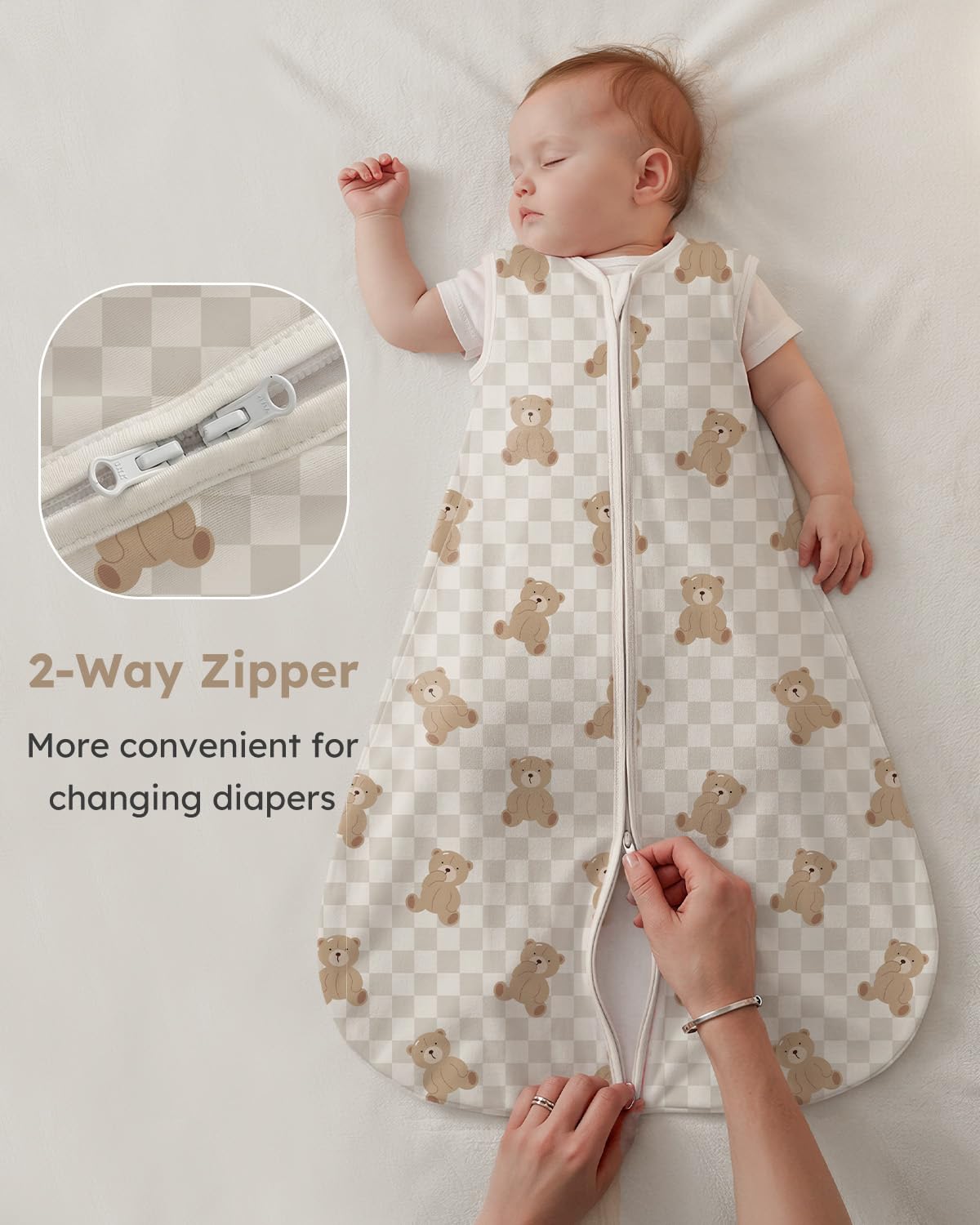 Yoofoss baby sleep sacks sized 0-24 months cover growth and fit transitions.
