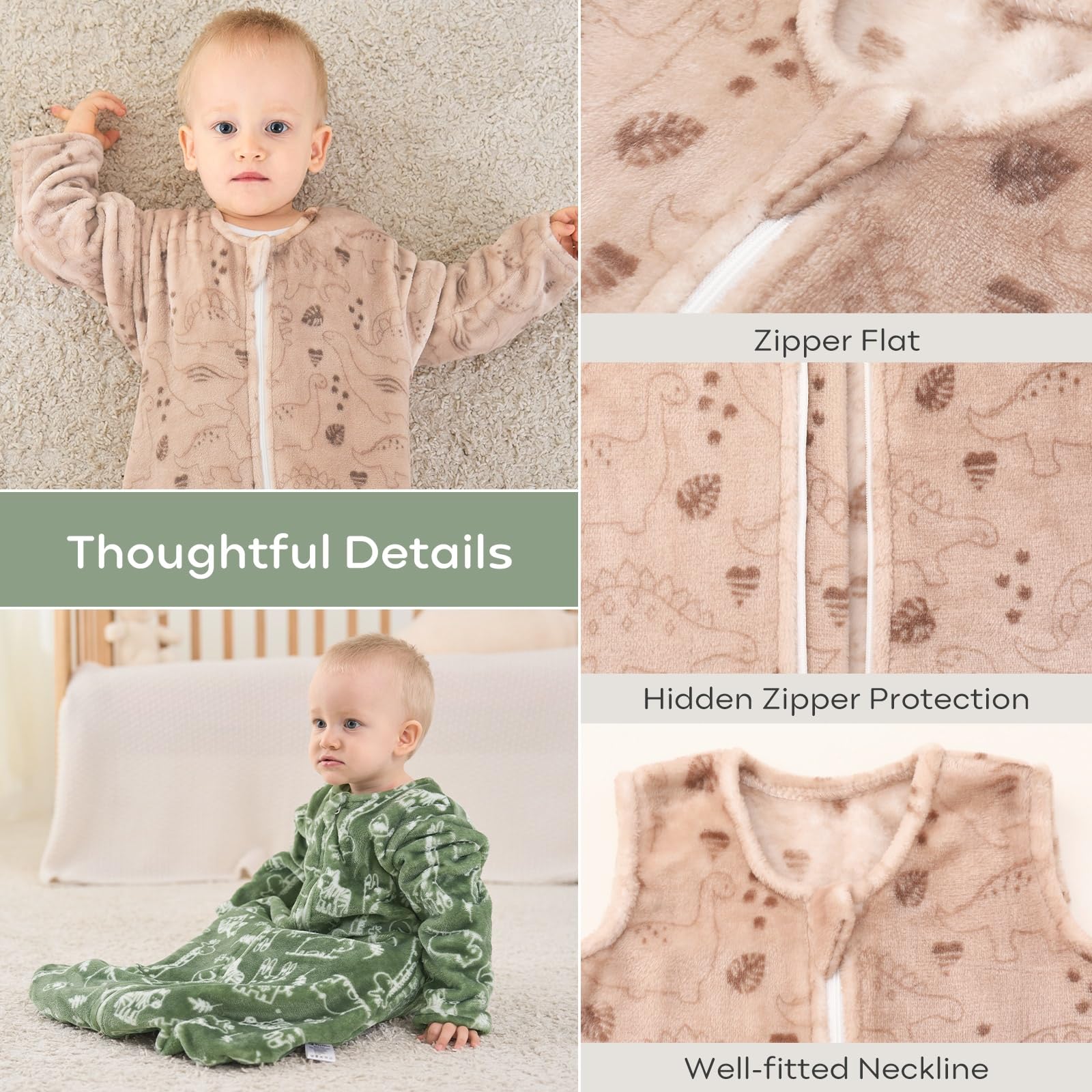 Yoofoss sleep sack sizes chart to find the right fit.