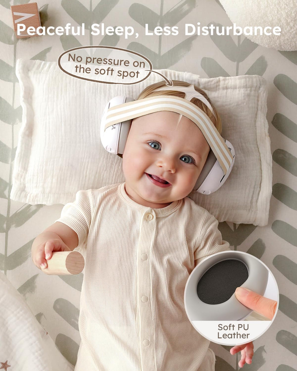 Yoofoss soft headband close-up ensures secure, gentle fit for infants