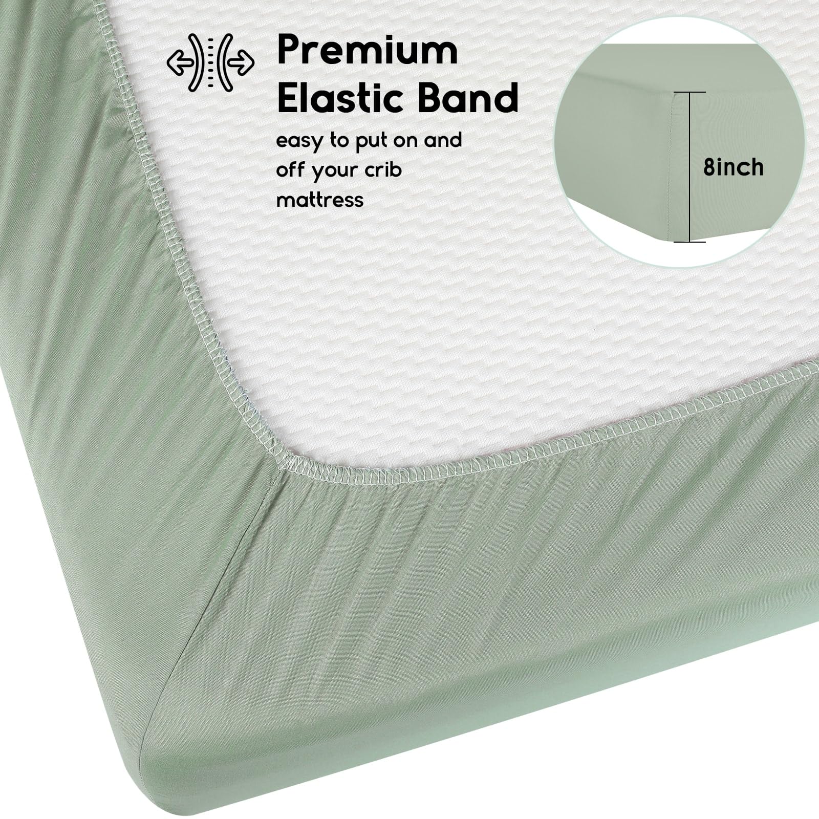 Yoofoss soft microfiber crib sheet feels gentle on delicate baby skin.