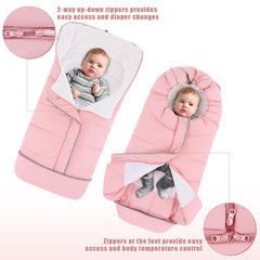 Yoofoss stroller cover features two-way zipper for quick diaper changes