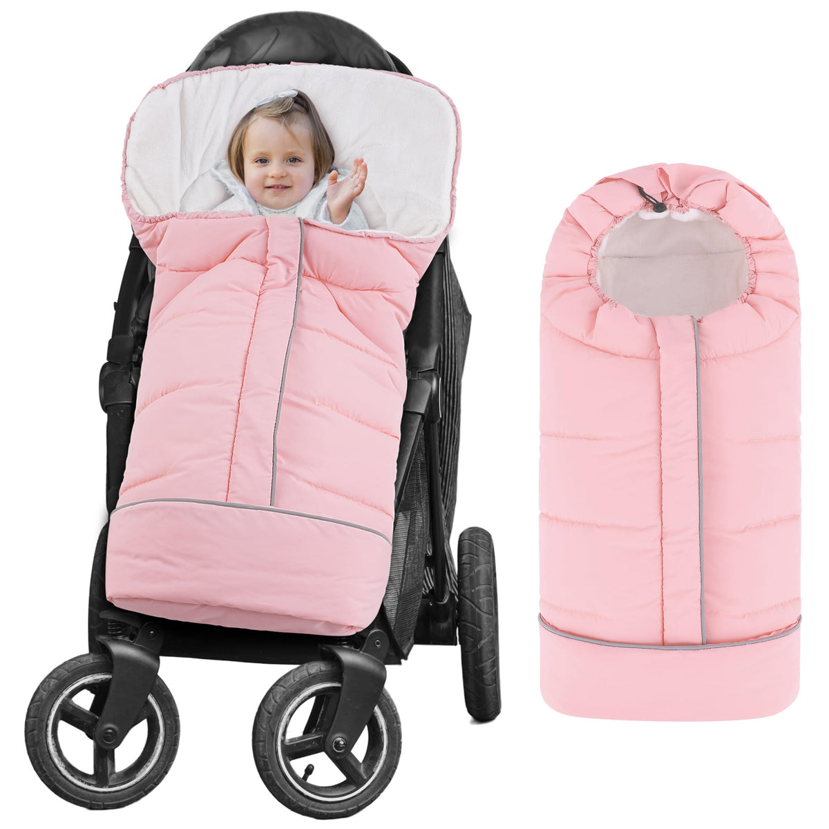 Yoofoss winter stroller cover with universal fit secures to most strollers during cold walks