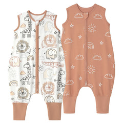 Yoofoss toddler sleep sack with feet, split-leg design for easy movement.