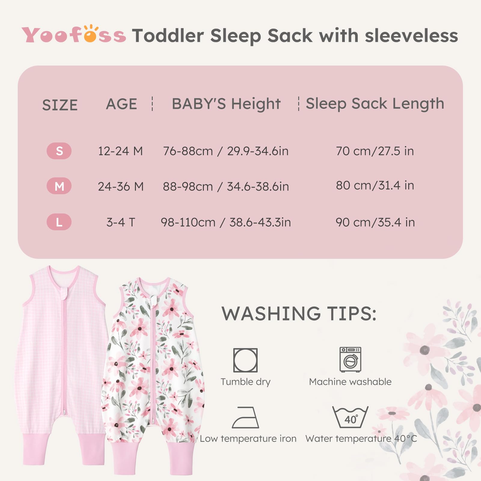 Yoofoss two-pack sleep sacks are durable and easy to care for