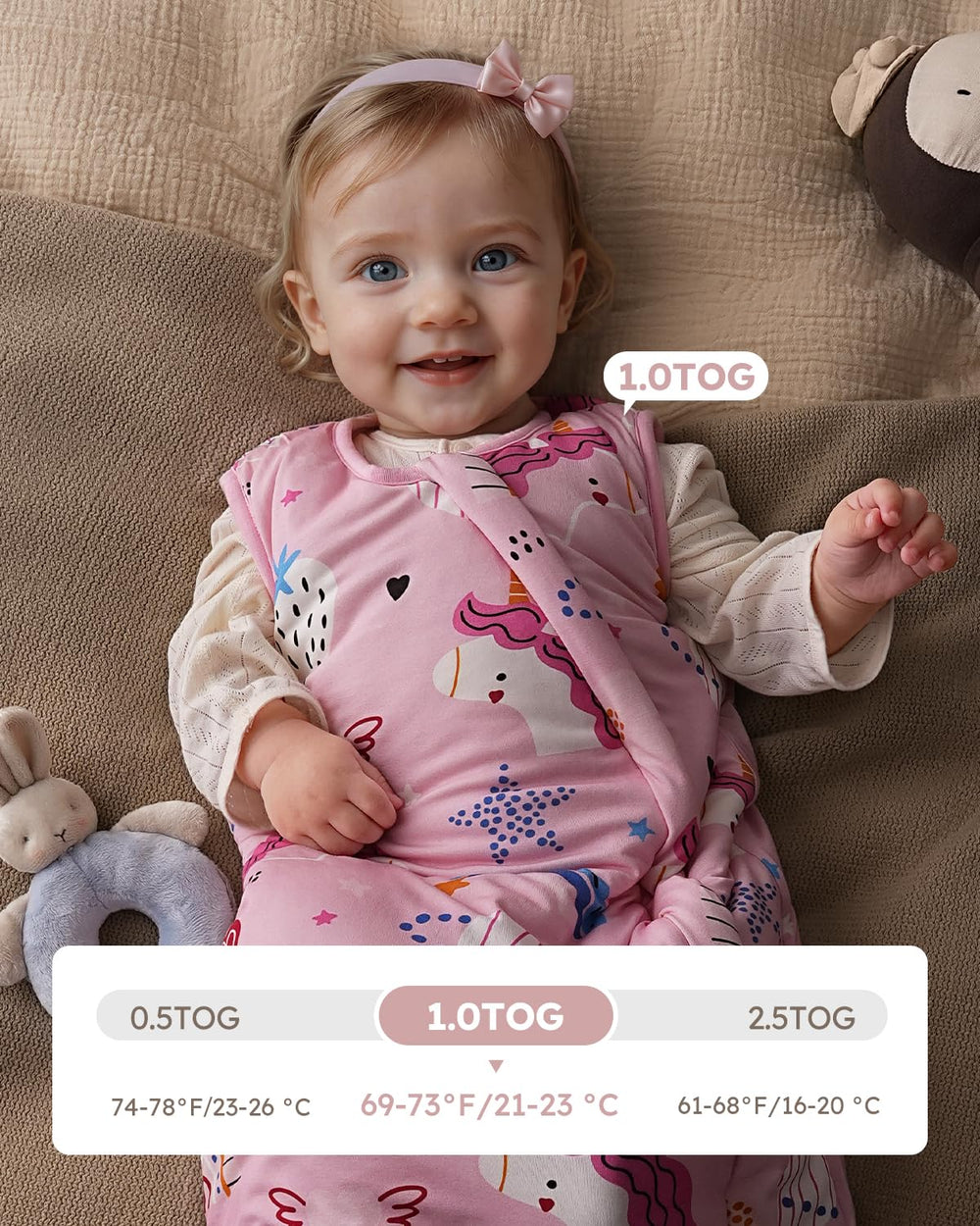 Yoofoss two-way zipper close-up enabling easy diaper changes
