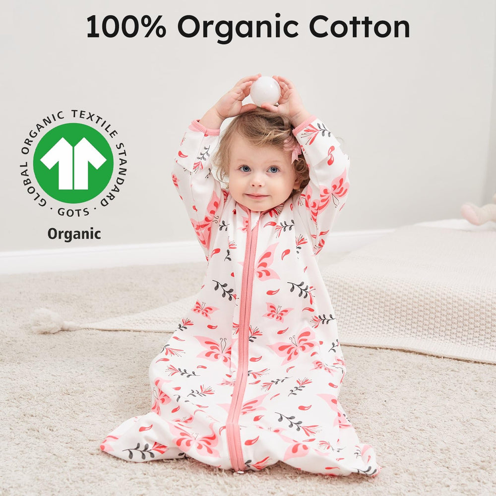 Yoofoss sleep sack with two-way zipper for easy dressing