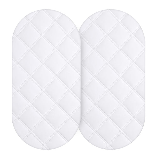 Yoofoss oval-fit waterproof bassinet pad protects mattress from spills