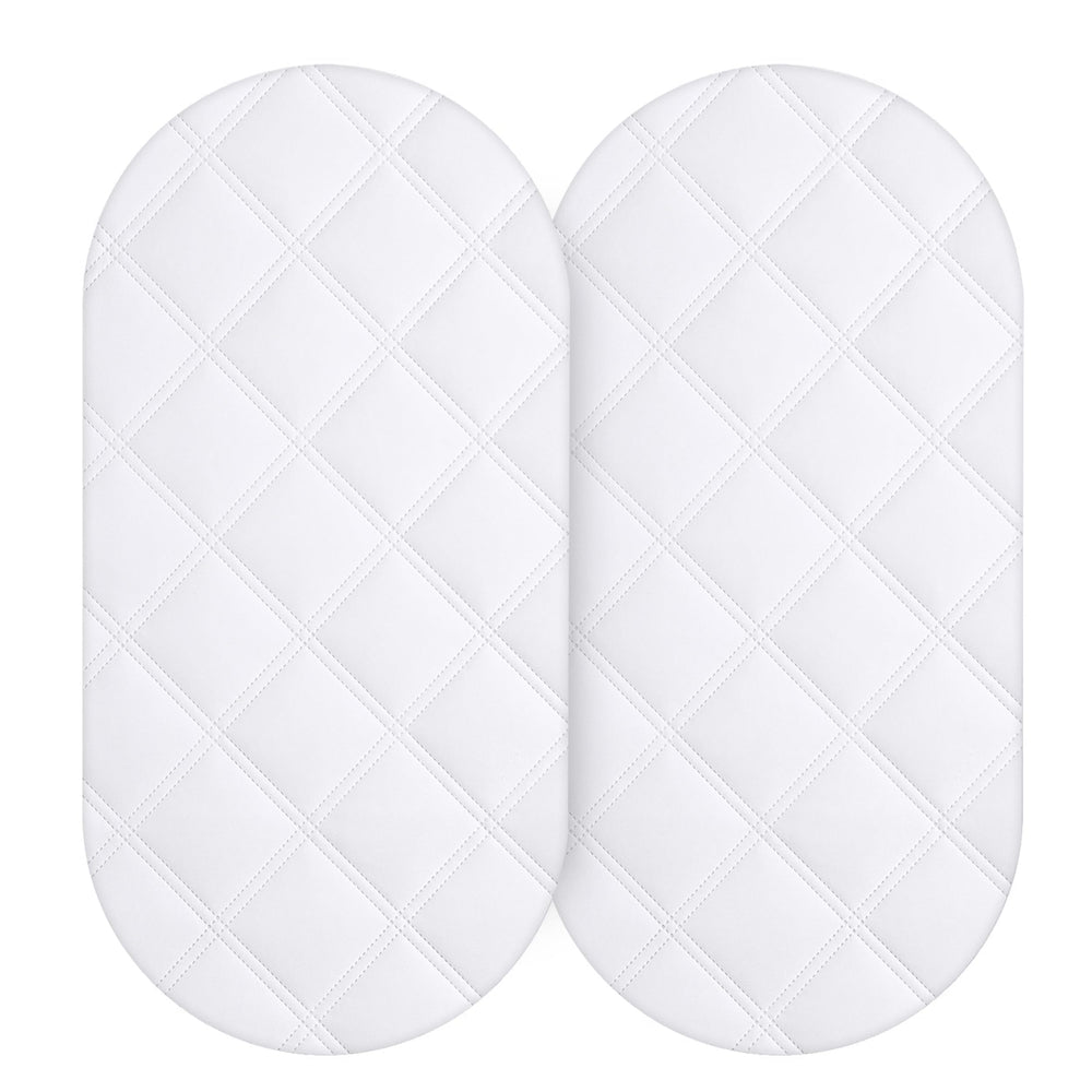 Yoofoss oval-fit waterproof bassinet pad protects mattress from spills