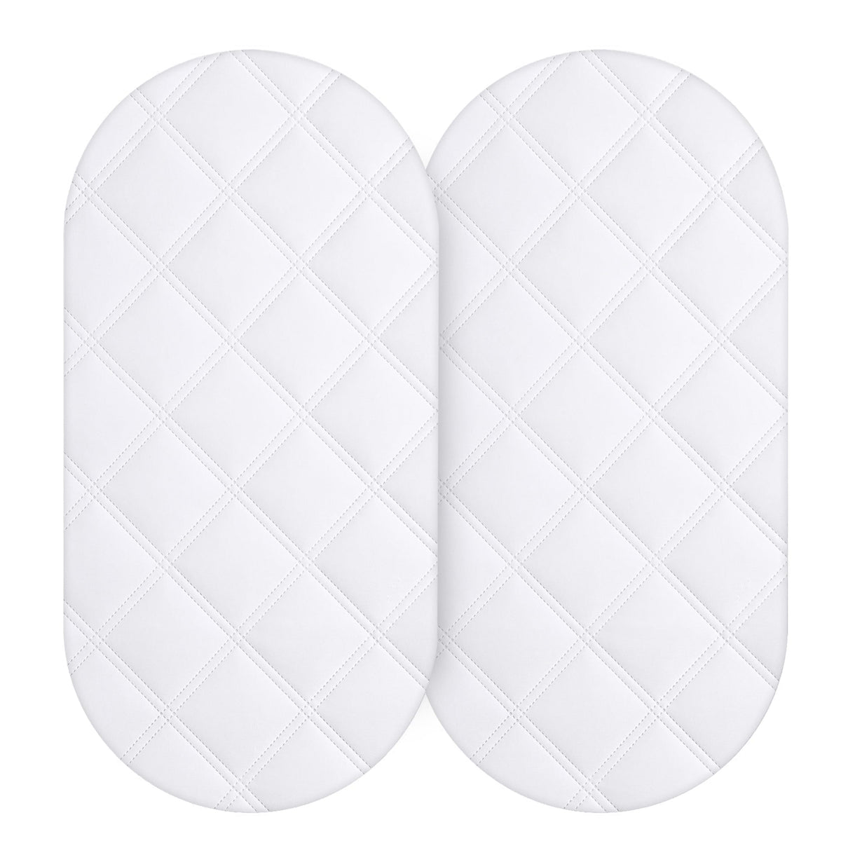 Yoofoss oval-fit waterproof bassinet pad protects mattress from spills