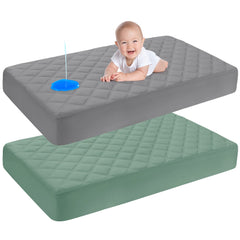 Yoofoss waterproof crib mattress protector 2-pack guards against spills