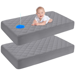 Yoofoss Waterproof Crib Mattress Protector 2-pack with deep pockets for a secure standard crib fit.
