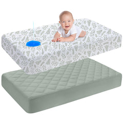 Yoofoss waterproof crib mattress protector in 52x28 inches offering moisture defense.