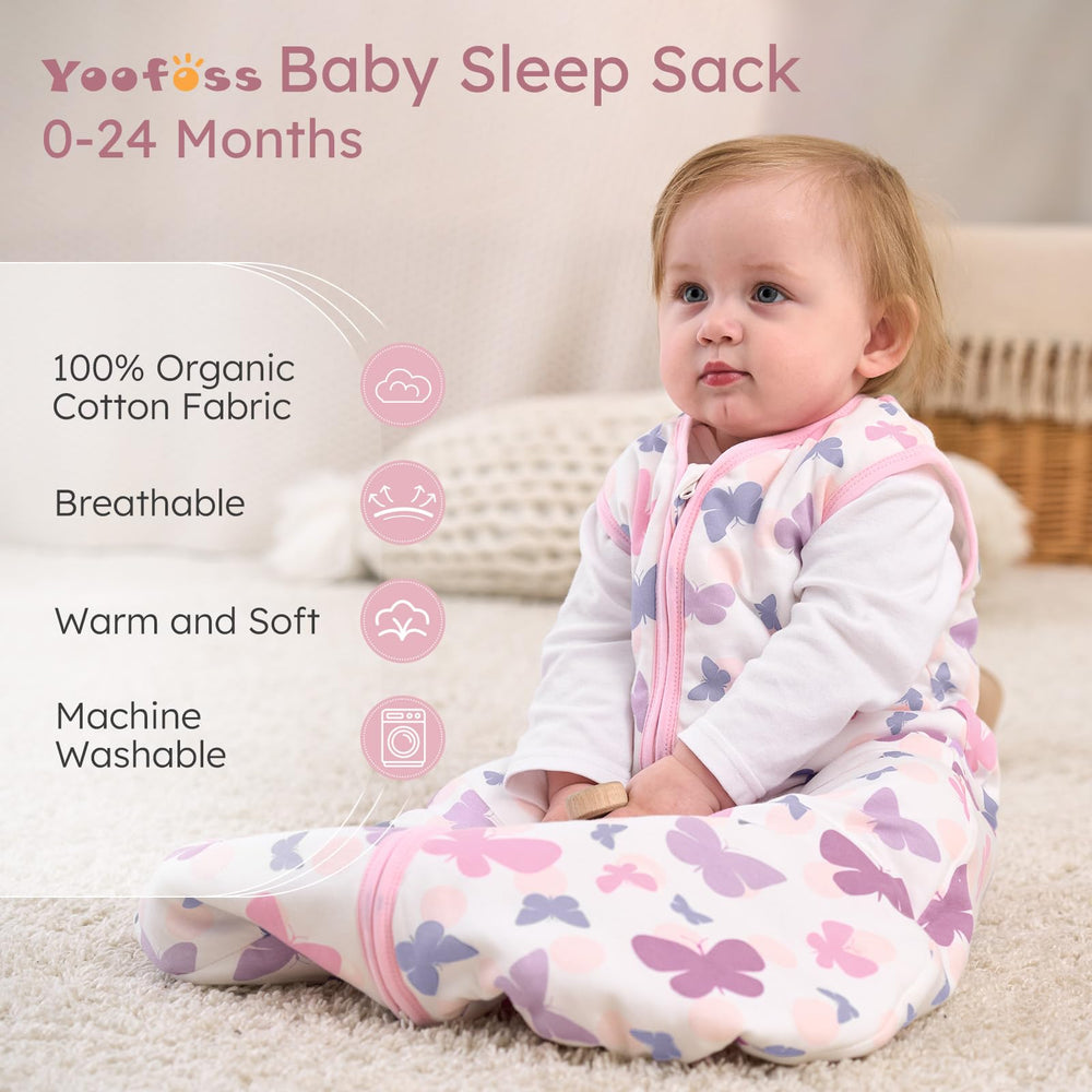 Yoofoss wearable blanket with 2-way zipper enables easy nighttime diaper changes.