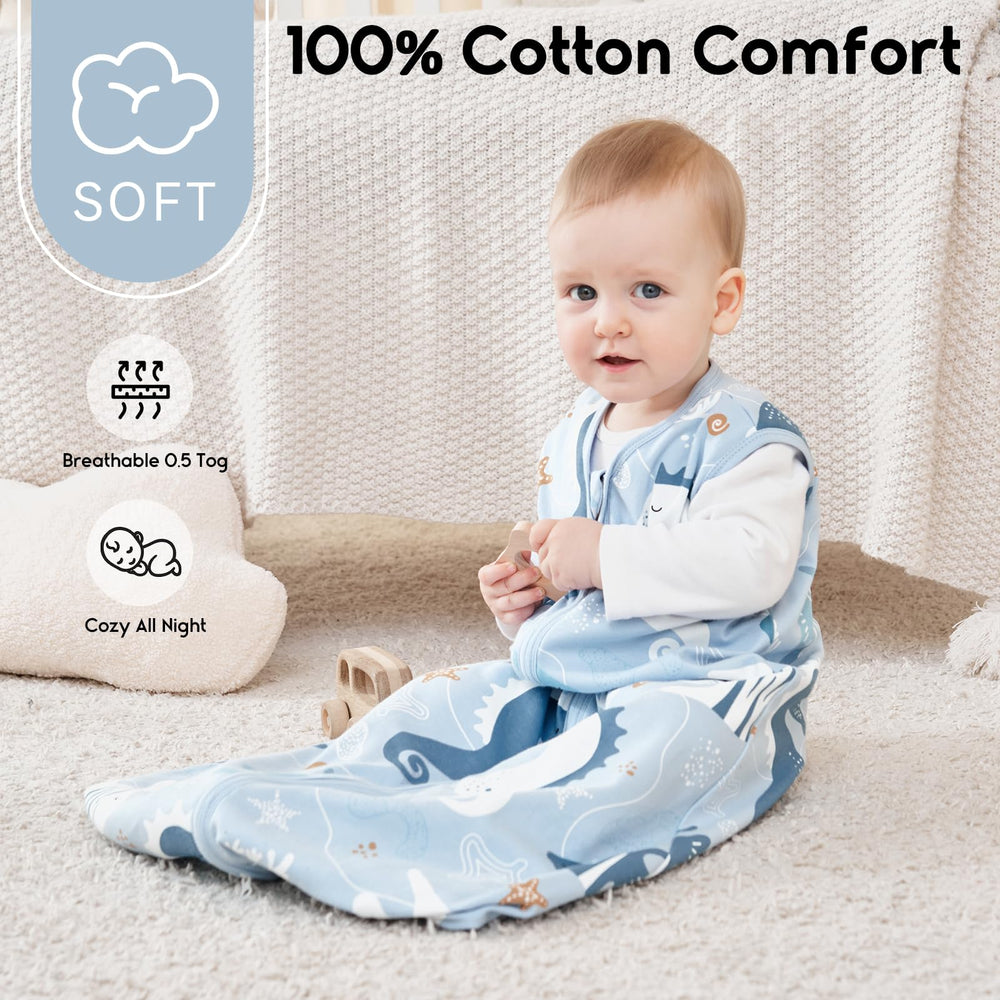 Yoofoss wearable blanket with 2-way zipper for easy nighttime diaper changes.