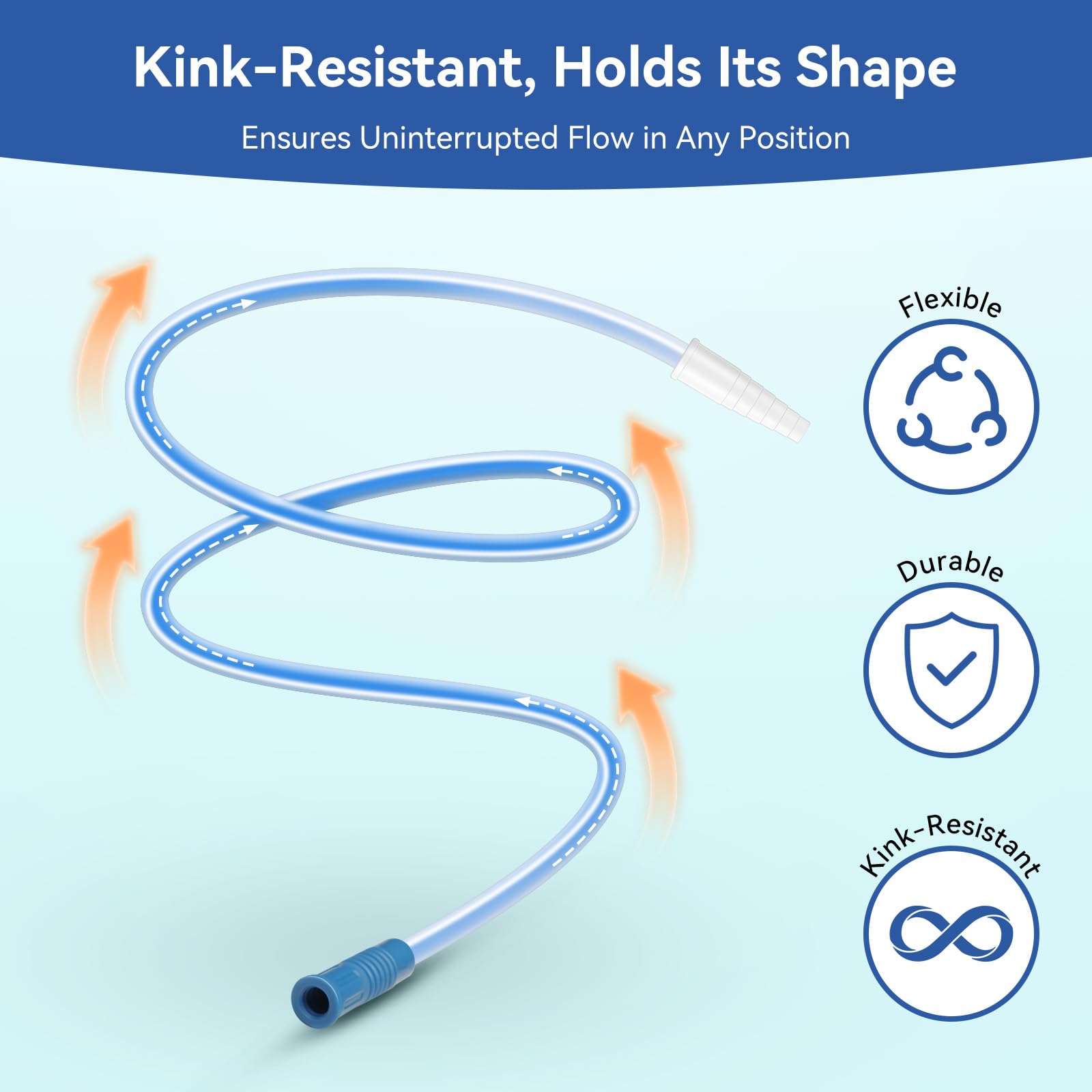 YOOGUSTO blue extension tubing fits a range of leg bags for flexibility