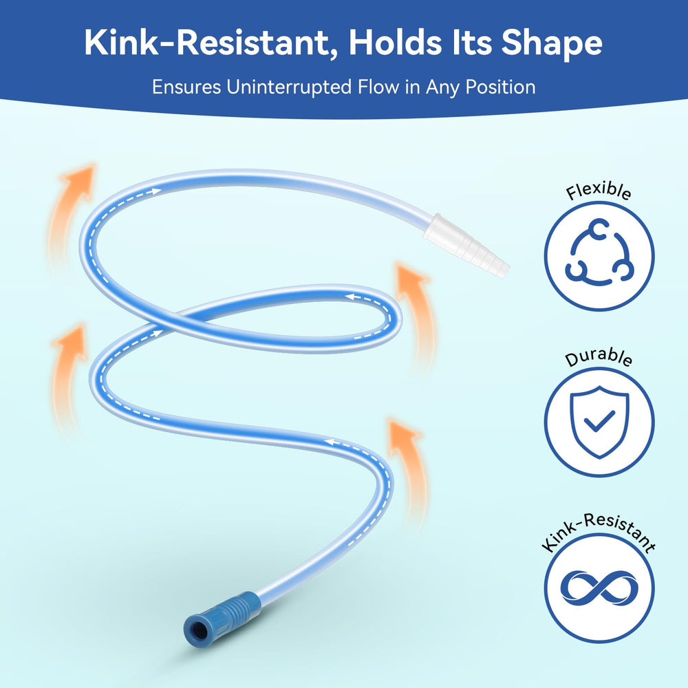 YOOGUSTO blue extension tubing fits a range of leg bags for flexibility