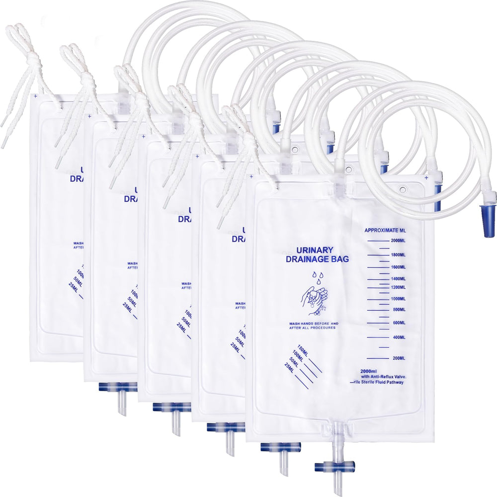 YOOGUSTO urine bag with 2000ml capacity and clear scale for easy monitoring