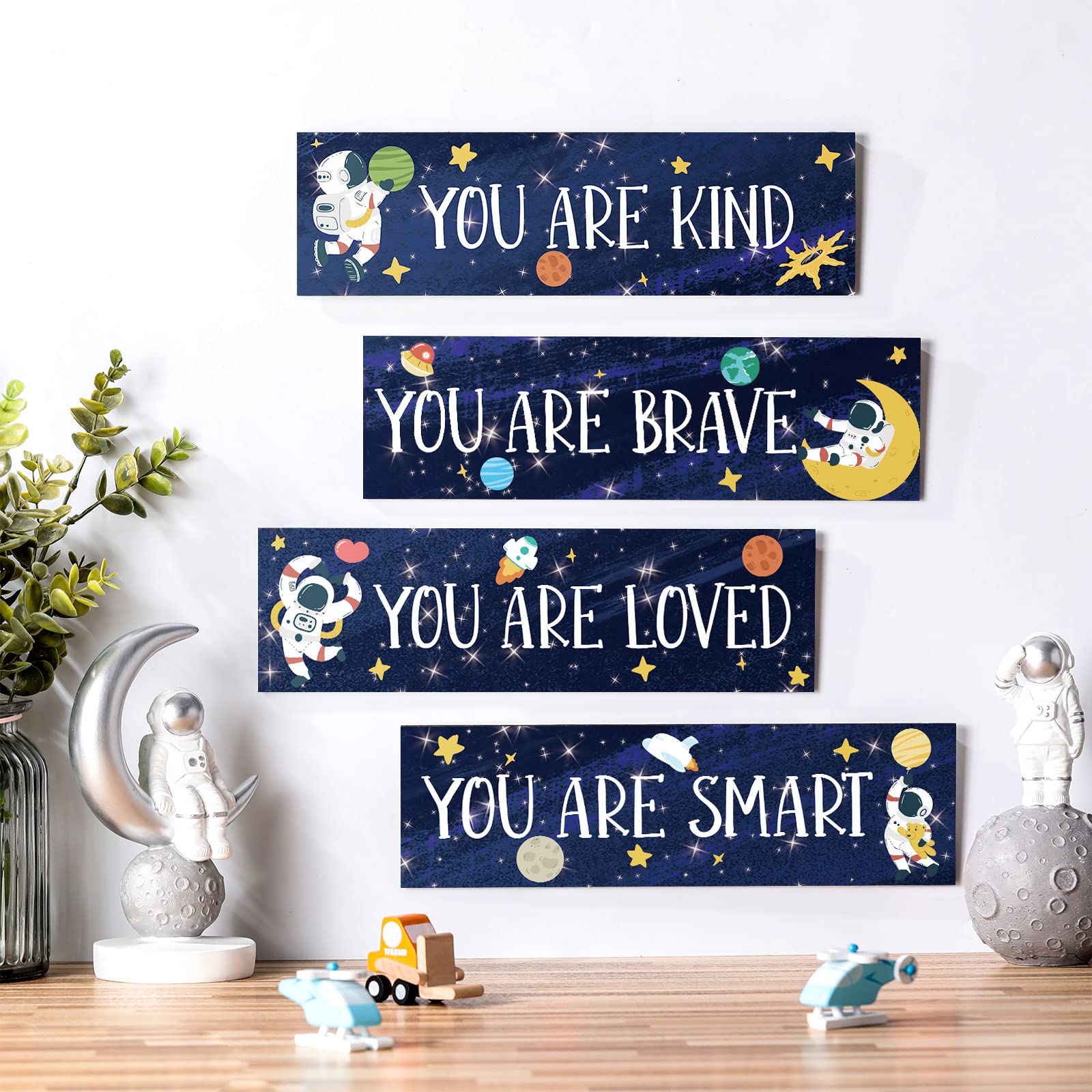 Yookeer Be Brave and Be Kind wood sign decor for bedrooms
