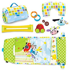 Yookidoo circus-mobile engages baby with colorful shapes and gentle motion