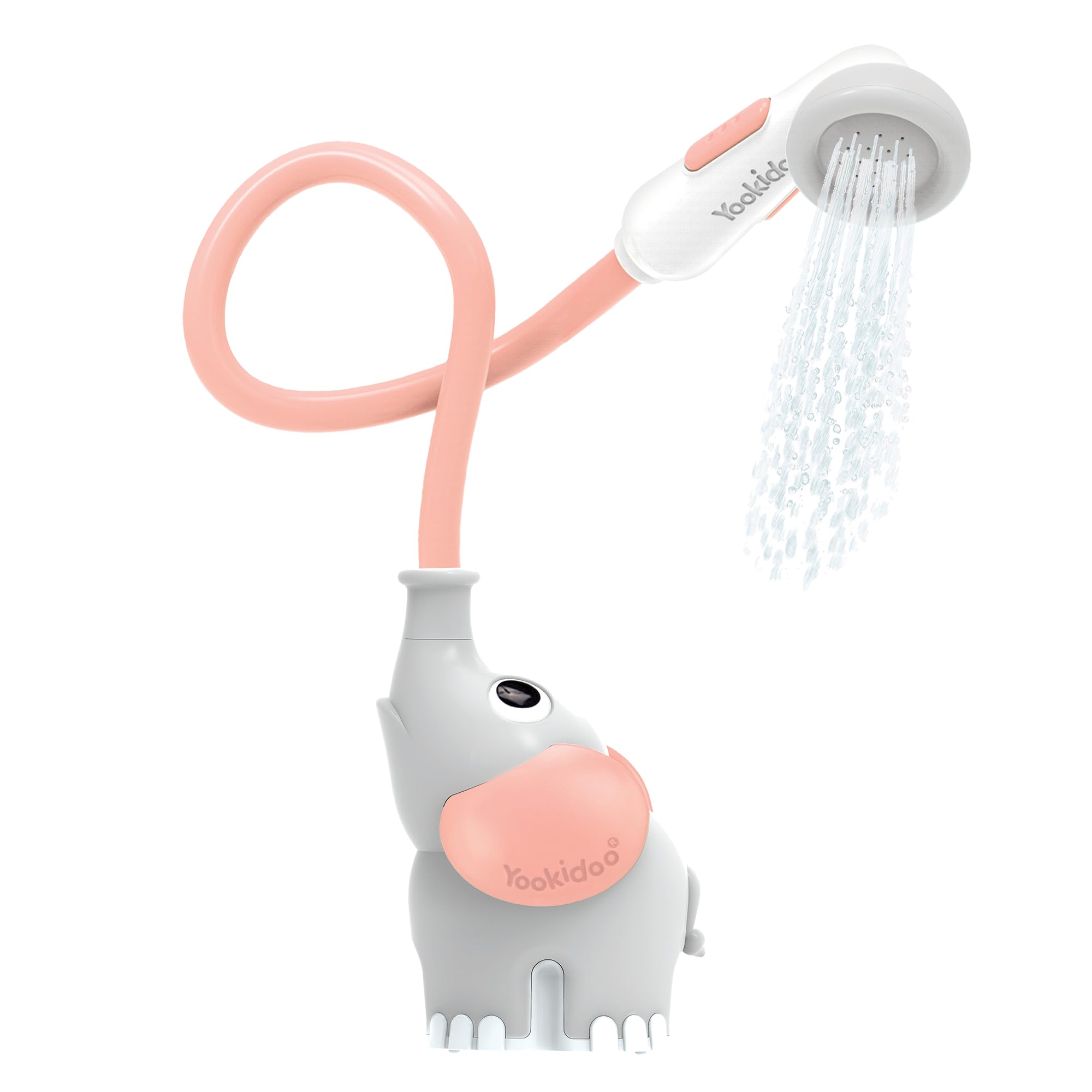 Yookidoo Pink Elephant compact design fits small tubs and travel.