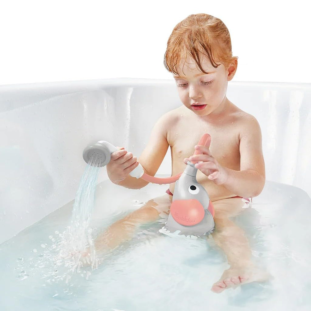 Yookidoo Pink Elephant tub fit shows compatibility with most tubs.